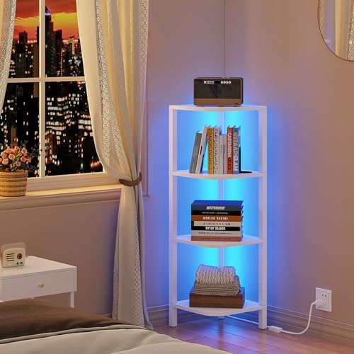TUTOTAK Corner Shelf, 4-Tier Corner Bookshelf for Small Space by ChoosetutotakFurnitureBuildYourCozyHome