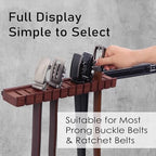 12 Belts Walnut Wood Belt Holder with Slide - Image 5