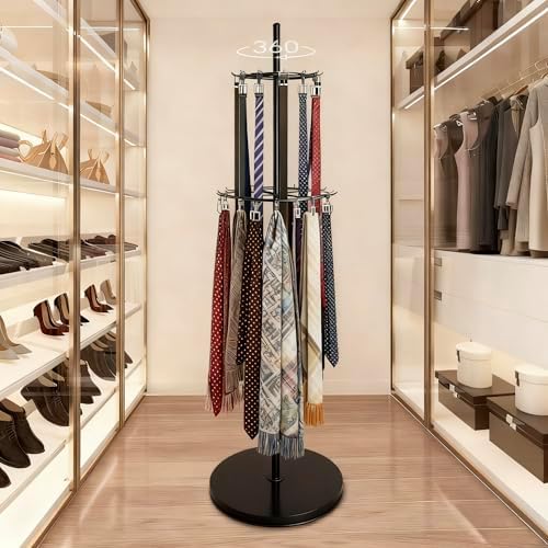 Rotatable Organizer Belt Hanger Tie Rack Scarf Purse Display - Image 3