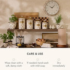 MACKENZIE-CHILDS Enamel Canister, Small, Brown-and-White Mocha Check - Image 5