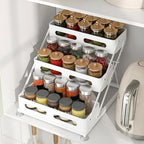 Ceetug 3 Tier Foldable Spice Rack, White - Image 5
