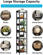 Tribesigns 78.7 Inch Tall Skinny Narrow Bookshelf Bookcase Set of 2, Black - Image 7