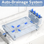 Hiviweer Dish Drying Rack for Kitchen Counter, 16.2" L x 12.5" W,Blue - Image 2
