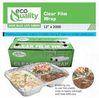 12 Inch x 2000 Feet Plastic Film Roll – Clear Food Wrap Roll Commercial Plastic Wrap Film Cutter Box Food Service Packaging Wrap for Restaurants, Kitchen, Travel, Catering, Party and Events (1) - Image 3