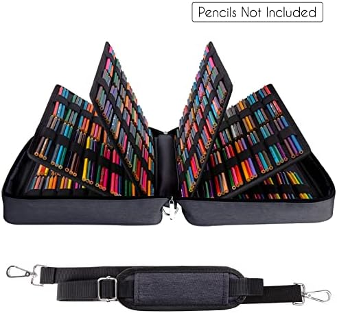 YOUSHARES Big Capacity Colored Pencil Case - 480 Slots large Pen Case Organizer with Multilayer Holder for Prismacolor Colored Pencils & Gel Pen (Black) - Image 3