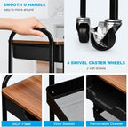 3 Tier Rolling Cart with Drawer, Metal Utility Cart with Table Top - Image 6
