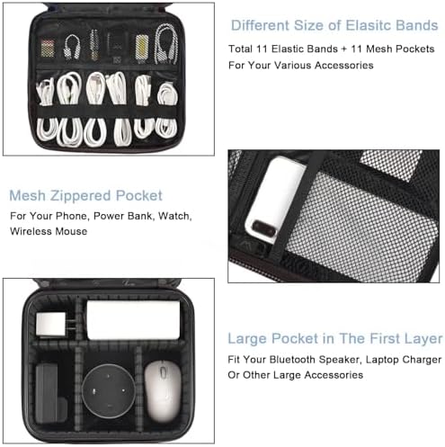 MATEIN Cord Organizer Bag with Adjustable Divider, DJ Electronic Storage - Image 2