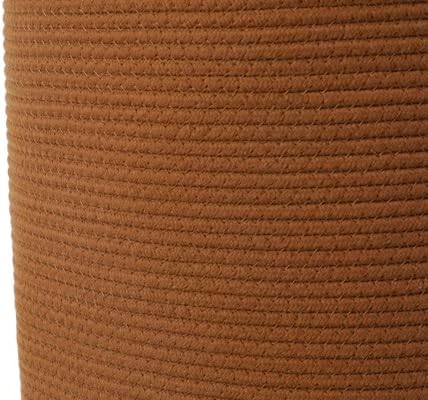 16"x20" Extra Large Cotton Rope Basket with Zipper Lid, Woven Laundry Hamper and Blanket Storage Basket, Round Clothes Bin for Living Room Bedroom, Rust Brown - Image 4