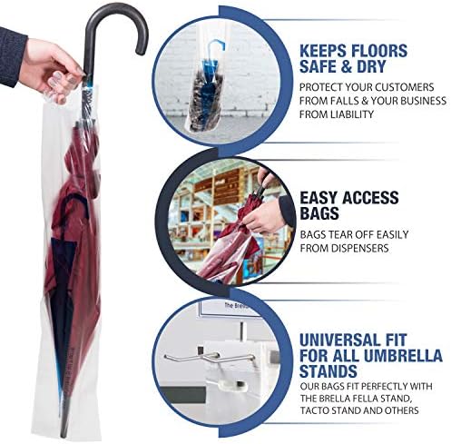 Wet Umbrella Bags - 28" Disposable Plastic Bag Refills for Umbrella Stand/Holder - 1000 Large Size Pack - Image 3