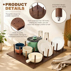 Kigley 3 Pcs Wood Pegboard Drawer Organizer(Dark Brown,17 x 5.91 Inch,Pine) - Image 3