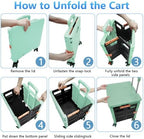 FELICON SELORSS Foldable Utility Cart Folding Portable Rolling Crate-Green - Image 4