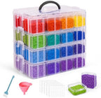 4-Tier Stackable Bead Organizer, 112 Grids Craft Storage Box by MERATIA