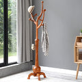 Coat Rack Freestanding Wood Coat Tree with Stable Sphere Base, Light Brown by Bekrvio