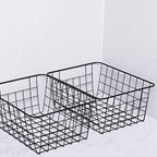11" Upright Freezer Storage Baskets, Black Wire Storage Bins Small Bakset for Freezer, Pantry, Bathroom Organizing, Set of 4 - Image 3