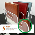 Clear Acrylic Magazine File Holder, 3 Compartment Desk Organizer - Image 5