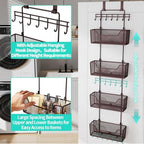HapiRm Over The Door Organizer - Hanging Door Organizer with 4 Metal Large Capacity Baskets and Adjustable Coat Hook for Bathroom Bedroom Kitchen Pantry Closet Cabinet - Image 7