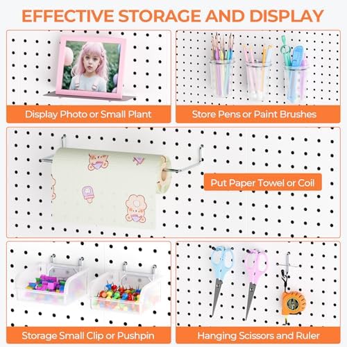 INCLY 90PCS Metal Peg Board Kit with 1/4" Pegboard Accessories - Image 5