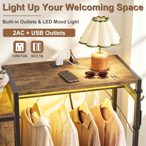 HIGDBFE Shoe Cabinet with 2 Flip Drawers and Coat Rack, 41.3" W - Image 5