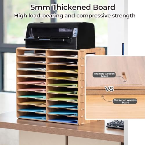 20-Slot Classroom Mailbox, Wooden Paper Organizers - Image 3