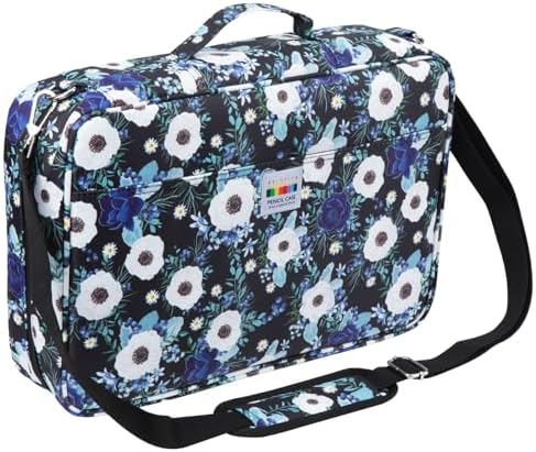 YOUSHARES Big Capacity Colored Pencil Case - 480 Slots large Pen Case Organizer with Multilayer Holder for Prismacolor Colored Pencils & Gel Pen (Silver Lotus) by YOUSHARES