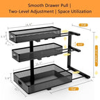 Under Sink Organizer, 2-Pack 3-tier Under Sink Storage Organizer Adjustable Height Easy Assembly Pull Out Cabinet Organizers Basket for Bathroom Kitchen Pantry Home Organization - Image 2
