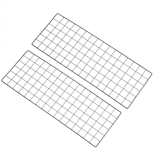 PATIKIL 31.5"x12" Wire Grid Panel, 2 Pack Board Photo Pictures Memo Display Grid Panels Hanging Organizer Wall Decorative Panel for Home Office Wedding, Black by PATIKIL
