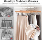 HOUSE DAY Wooden Pants Hangers with Clips, 50 Pack Skirt Hangers, Natural - Image 5