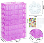 7 Layers Stackable Storage Container, 70 Adjustable Compartments (Purple) Stackable Storage Container, Perfect for Kids Toys, Art Crafts, Jewelry, Supplies, Mini Case & Letter Sticker Included - Image 3