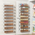 Over the Door Pantry Organizer: Pantry Organization and Storage with Hanging Basket - 9-Tier Metal Spice Rack Adjustable Shelves for Kitchen Bedroom Bathroom & Laundry Room White by Unknown