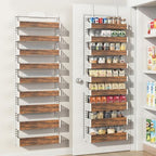 Over the Door Pantry Organizer: Pantry Organization and Storage with Hanging Basket - 9-Tier Metal Spice Rack Adjustable Shelves for Kitchen Bedroom Bathroom & Laundry Room White by Unknown