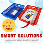 4E's Novelty 6 Pcs Colorful Plastic Classroom Storage Bins 13.75" X 10.25" for Organizing A4 Papers Trays, Turn In Containers Kids School Teachers Classroom Organization & Storage Supplies - Image 3