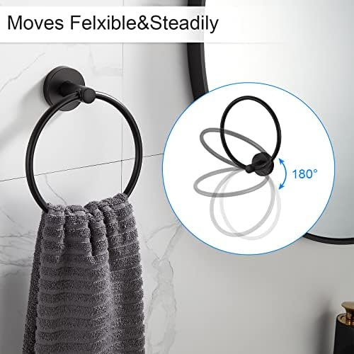 BGL Bathroom Hardware Set Black Bathroom Accessory Set Towel Bar 8 Pieces (Pack of 2) - Image 3