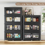 BROVIEW 75Gal Extra Large Storage Bins with Lid and Wheels, Black, 1 Pack - Image 5