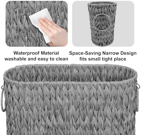 Coeusy Toilet Paper Storage Basket, Wicker Basket for Bathroom Organizer - Image 6
