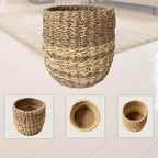 Small Seagrass Basket, Handwoven Natural Storage Bin By Laquedecraft - Image 2