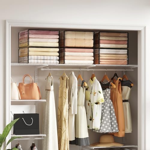 Lifewit 36L Clear Sheet Storage Bags with Zipper 8 Pack, Plastic Sweater Storage Bins for Clothing, Vinyl Foldable Clothes Containers Organizers for Closet, Blankets, Bedding 17.7 x 15.7 x 7.9 Inch - Image 6