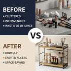 SRIWATANA 2-Tier Bathroom Counter Organizer, Set of 2, Carbonized Black - Image 6