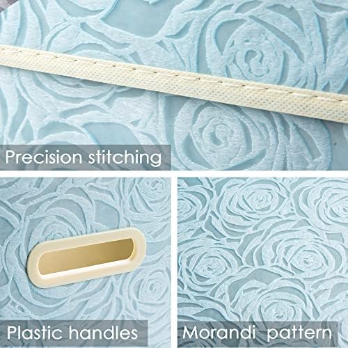 PRANDOM Larger Collapsible Storage Cubes with Lids Fabric Decorative Storage Bins Boxes Organizer Containers Baskets with Cover Handles for Bedroom Closet Living Room 17.7x11.8x11.8 Inch 3 Pack - Image 4