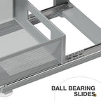 2 Pack 15.74IN-Depth Under Sink Organizer With Next-Gen Ball-Bearing Slides,2-Tier Pull Out Cabinet Storage,Height Adjustable Drawer Shelf for Bathroom,Kitchen,Laundry,Cabinet,Pantry-Gun Gray - Image 3