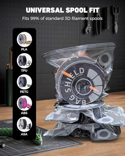 3D Printer Filament Storage Bags with USB Vacuum Pump, 20 Reusable Vacuum Storage Bags for 1kg Spools, 20 Desiccants, 5 Clips, Moisture-Proof Dustproof Storage for PLA, ABS, PETG - Image 6
