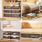 Under Bed Storage Containers, Stackable Under Bed Rolling Storage Plastic Containers, 11.5Gal Storage Bins with Wheels, Multi-purpose Storage Bins with Lids for Clothes, Shoes, And Duvets - Image 6