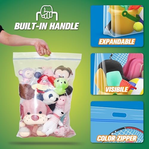 HIBAG 25 Gallon Jumbo Storage Bags, 35” x 24” Resealable Clear Bags with Handle, Extra Large XL Heavy Duty for Clothes Pillow Travel Moving, Pack of 9 - Image 6