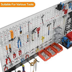 TORACK 109 PCS Pegboard Wall Organizer 48x24 in, Garage Metal Pegboard - Image 3