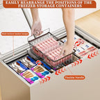 Hanging Freezer Organizer Bins for 5 to 20 Cu.Ft,Leak-Proof Bottom，2Pack - Image 3
