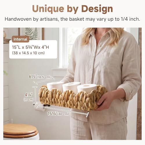 StorageWorks Small Scalloped Baskets for Decor, Wicker Toilet Paper Basket - Image 2