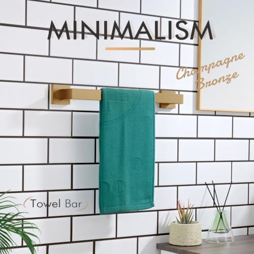 KOKOSIRI 12-Inch Towel Bar for Bathroom Kitchen Towel Holder Wall Mounted SUS304 Stainless Steel Towels Rack, Champagne Bronze B4003CPG-L12 - Image 3