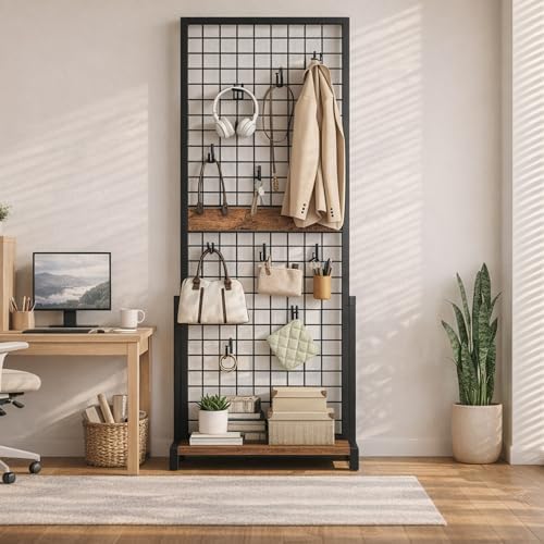 HOOBRO Gridwall Panel Units 5.6' x 2.1' Ft, Movable Grid Display Rack - Image 4