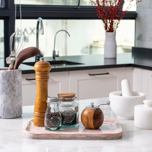 Karibiber Marble Vanity Tray, Marble Bathroom Tray Countertop, Decorative Tray for Dresser, Rosso Red Stone Serving Trays for Kitchen, Perfume, Jewelry Candle Holder, Catch All - Image 6
