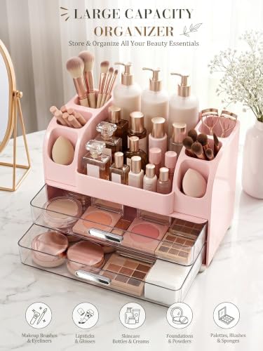 Large Makeup Organizer Countertop for Vanity Skincare Organizers - Image 3