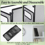 2 Pack Hanging File Holder, 10 Hanging Folders, Metal Mesh, Letter Size Folder Storage, Desktop Storage Cabinets, Office School Document(Green,Small) - Image 5